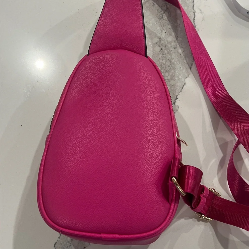 Pink Quilted Vegan Sling Bag - Picture 9 of 9